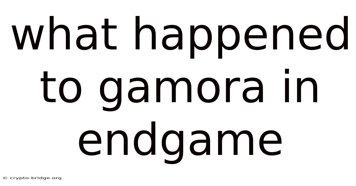 What Happened To Gamora In Endgame