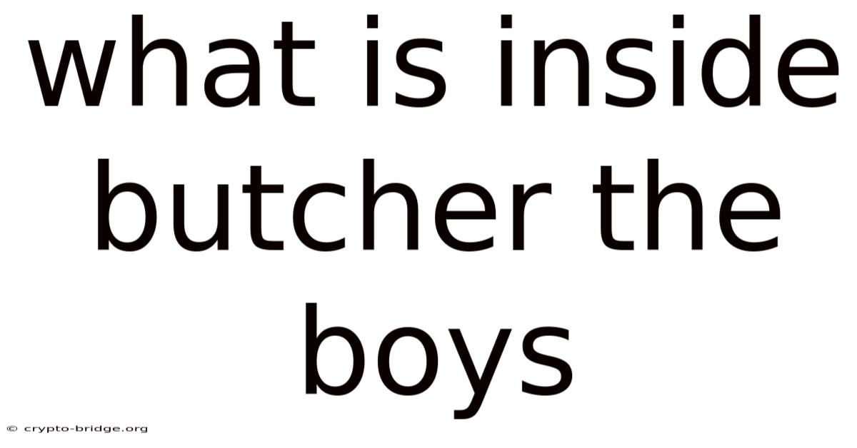 What Is Inside Butcher The Boys
