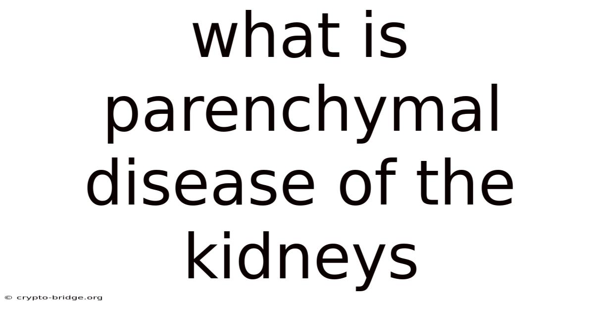 What Is Parenchymal Disease Of The Kidneys