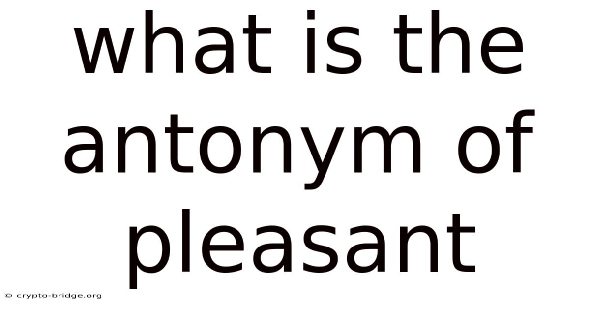 What Is The Antonym Of Pleasant