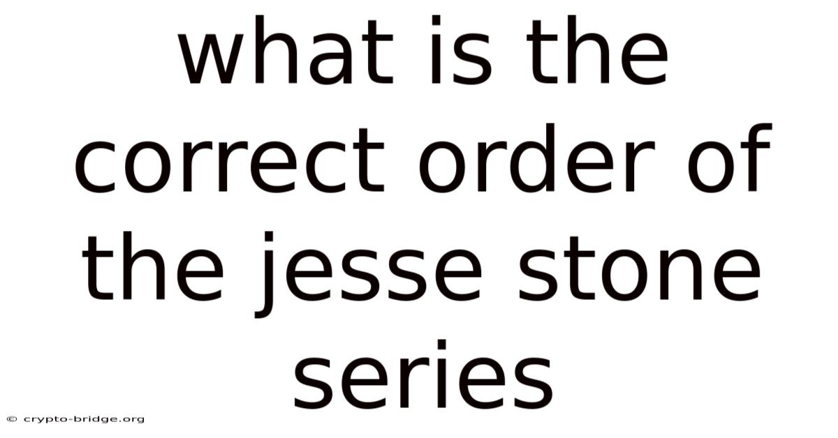 What Is The Correct Order Of The Jesse Stone Series