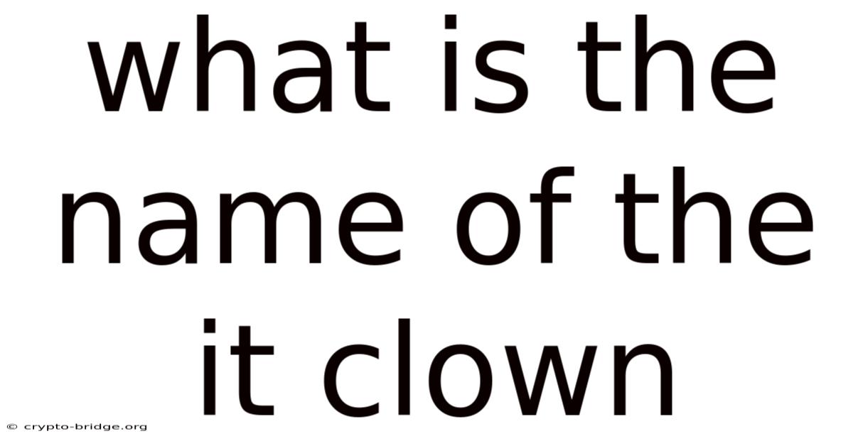 What Is The Name Of The It Clown