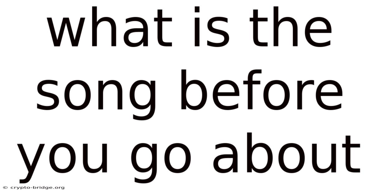 What Is The Song Before You Go About