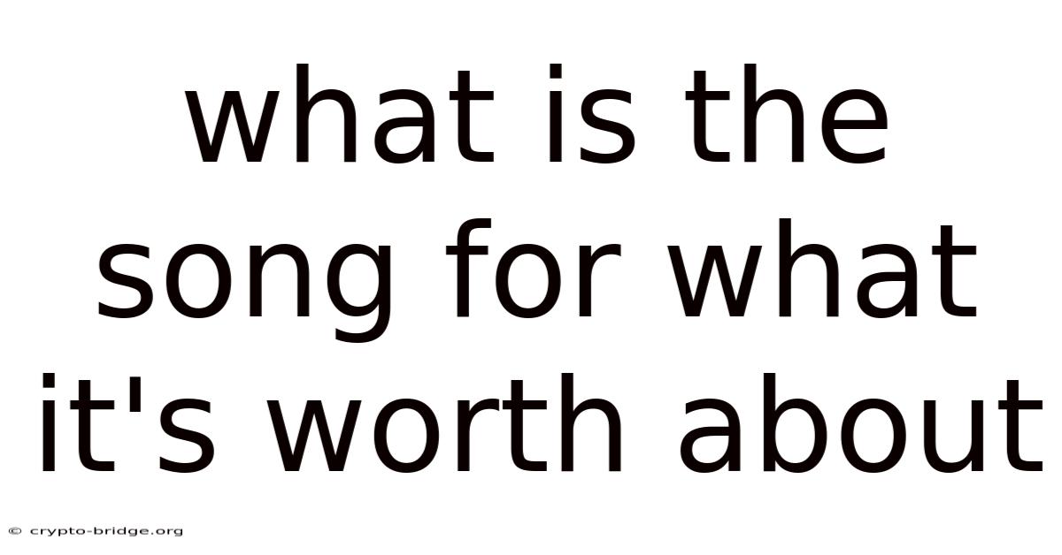 What Is The Song For What It's Worth About