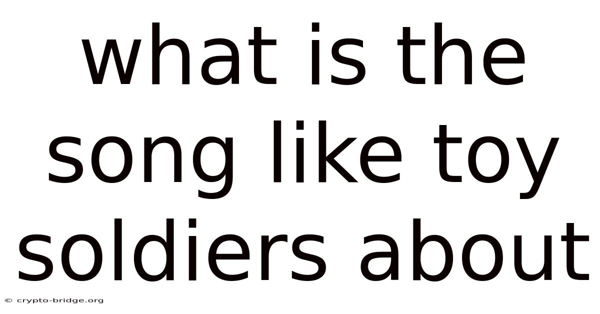 What Is The Song Like Toy Soldiers About