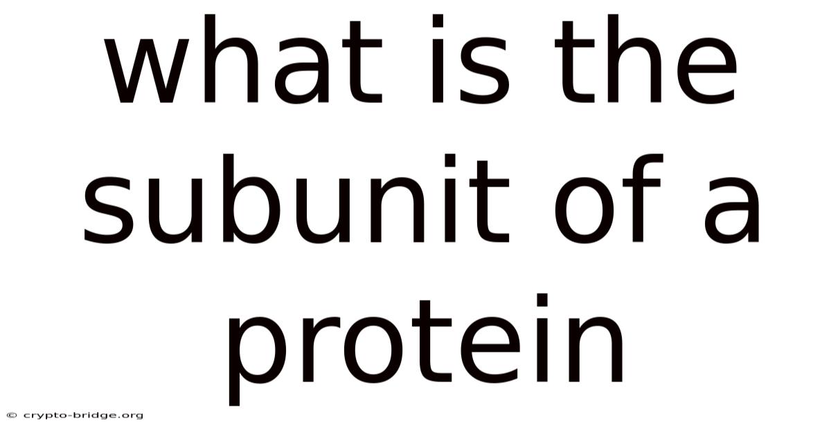 What Is The Subunit Of A Protein