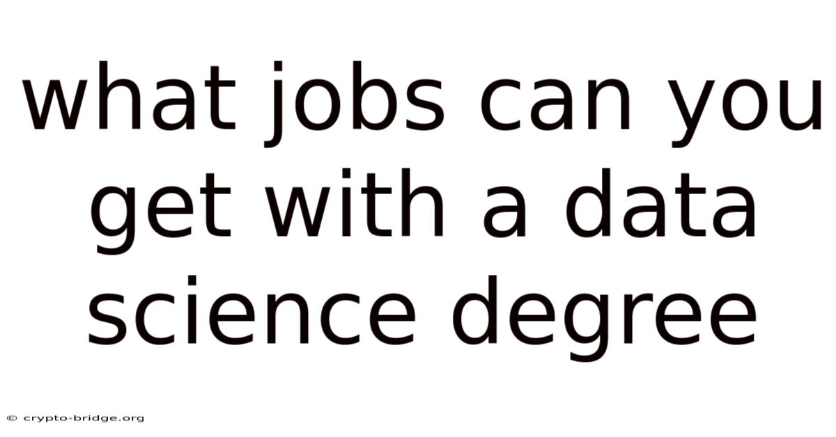What Jobs Can You Get With A Data Science Degree