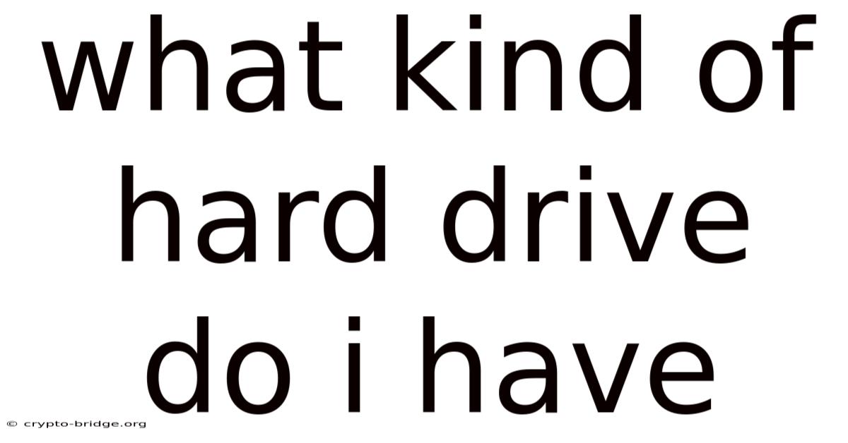 What Kind Of Hard Drive Do I Have