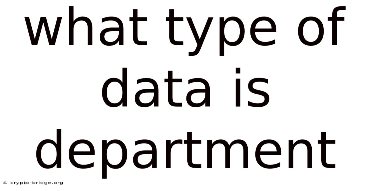 What Type Of Data Is Department
