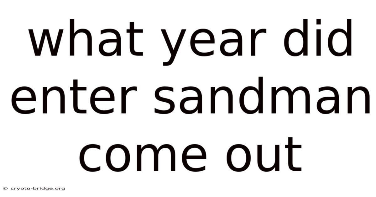 What Year Did Enter Sandman Come Out