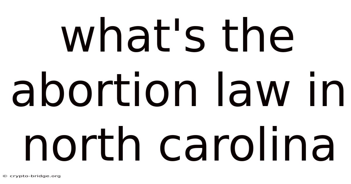 What's The Abortion Law In North Carolina