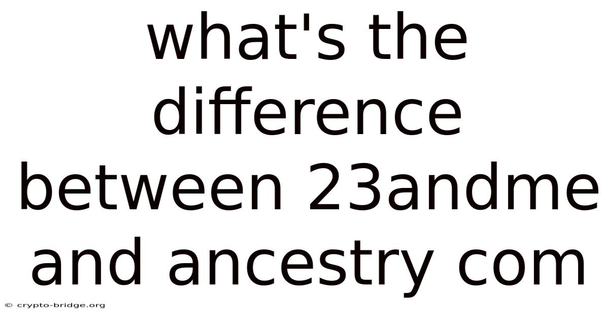 What's The Difference Between 23andme And Ancestry Com