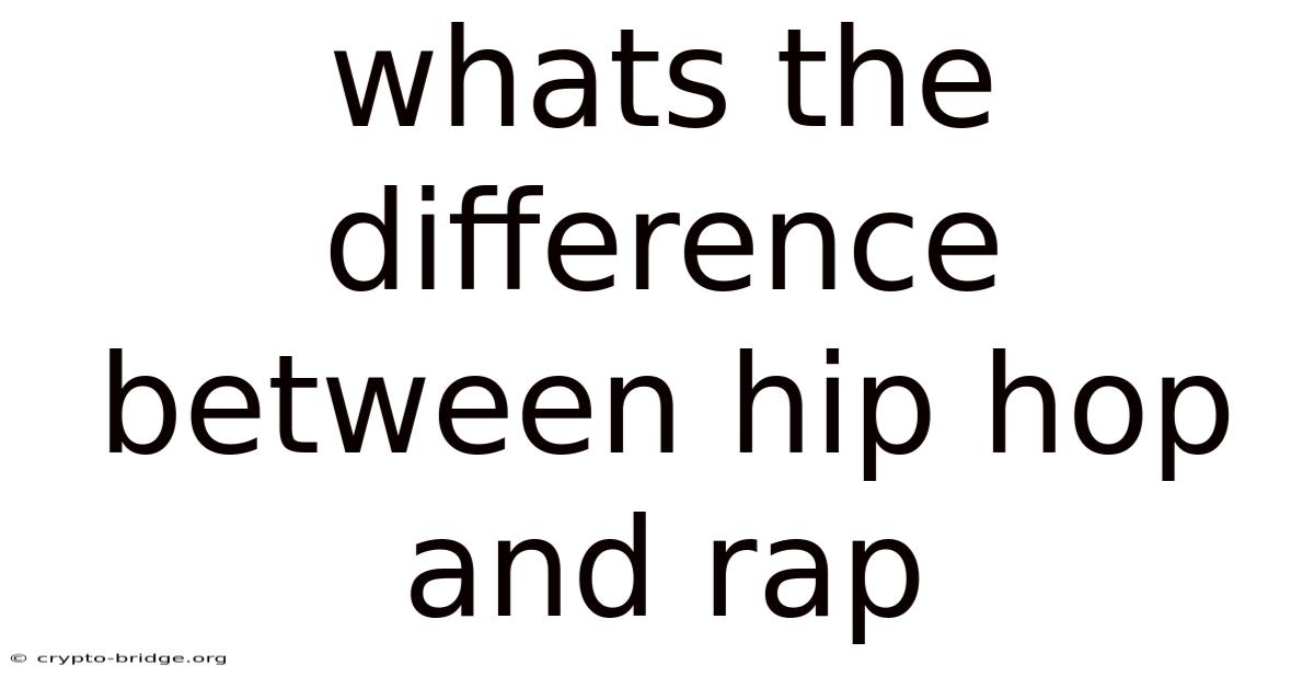 Whats The Difference Between Hip Hop And Rap
