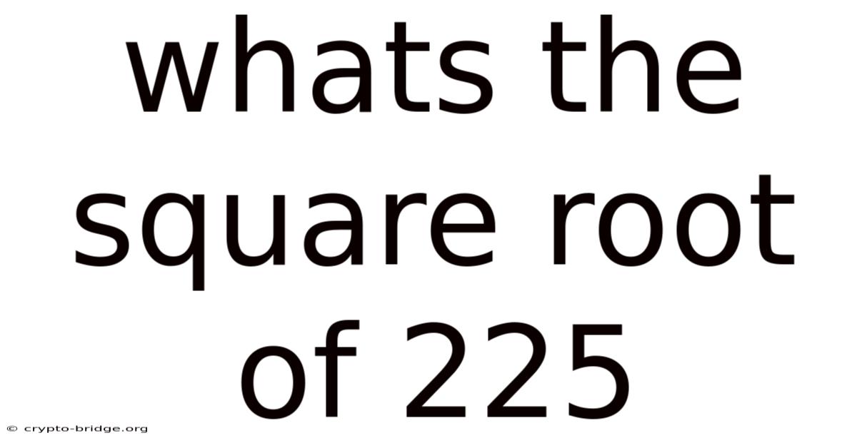 Whats The Square Root Of 225