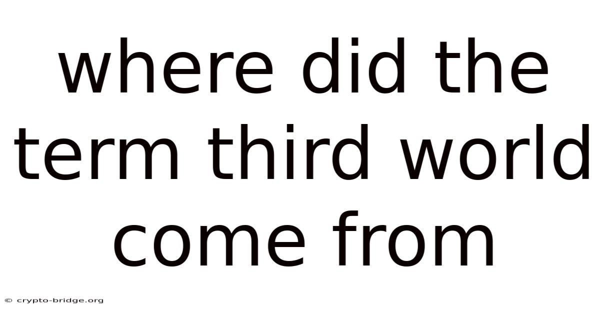 Where Did The Term Third World Come From