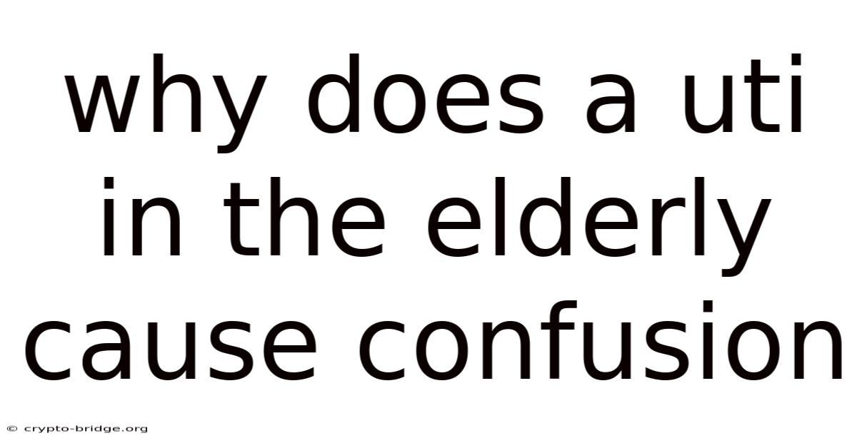 Why Does A Uti In The Elderly Cause Confusion