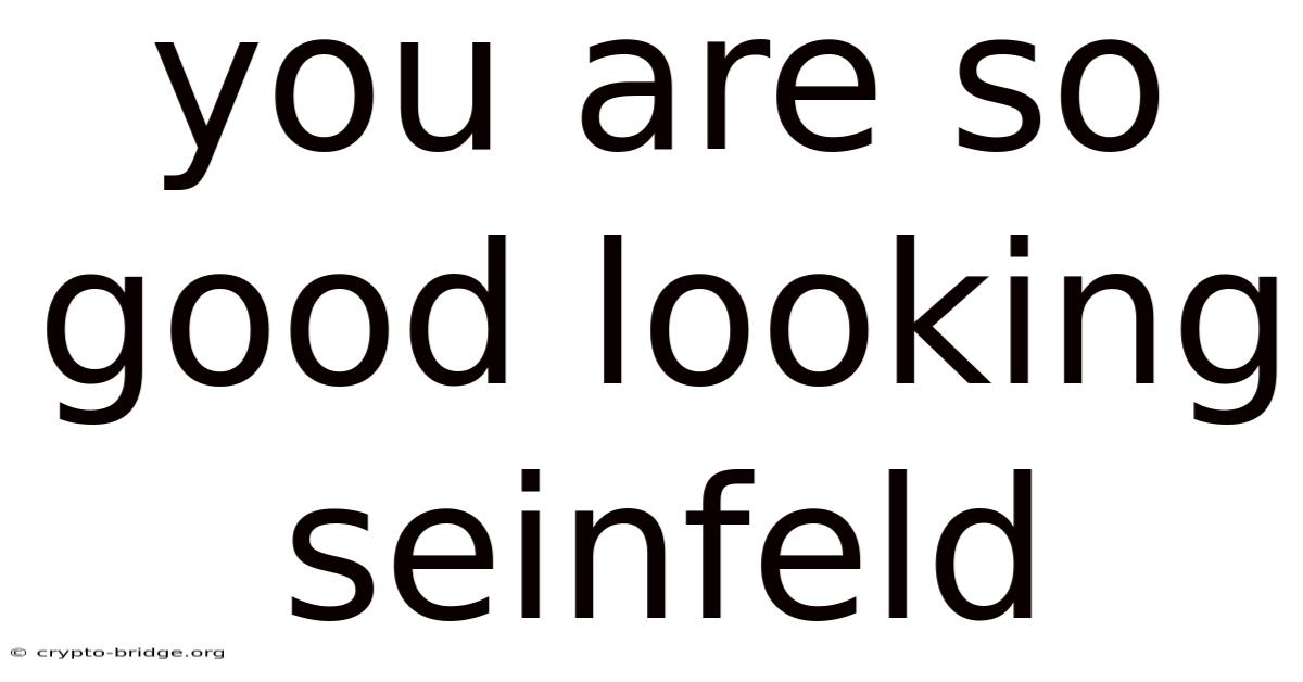 You Are So Good Looking Seinfeld