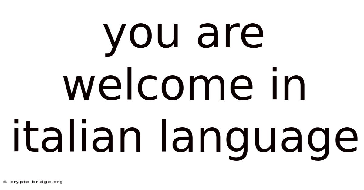 You Are Welcome In Italian Language